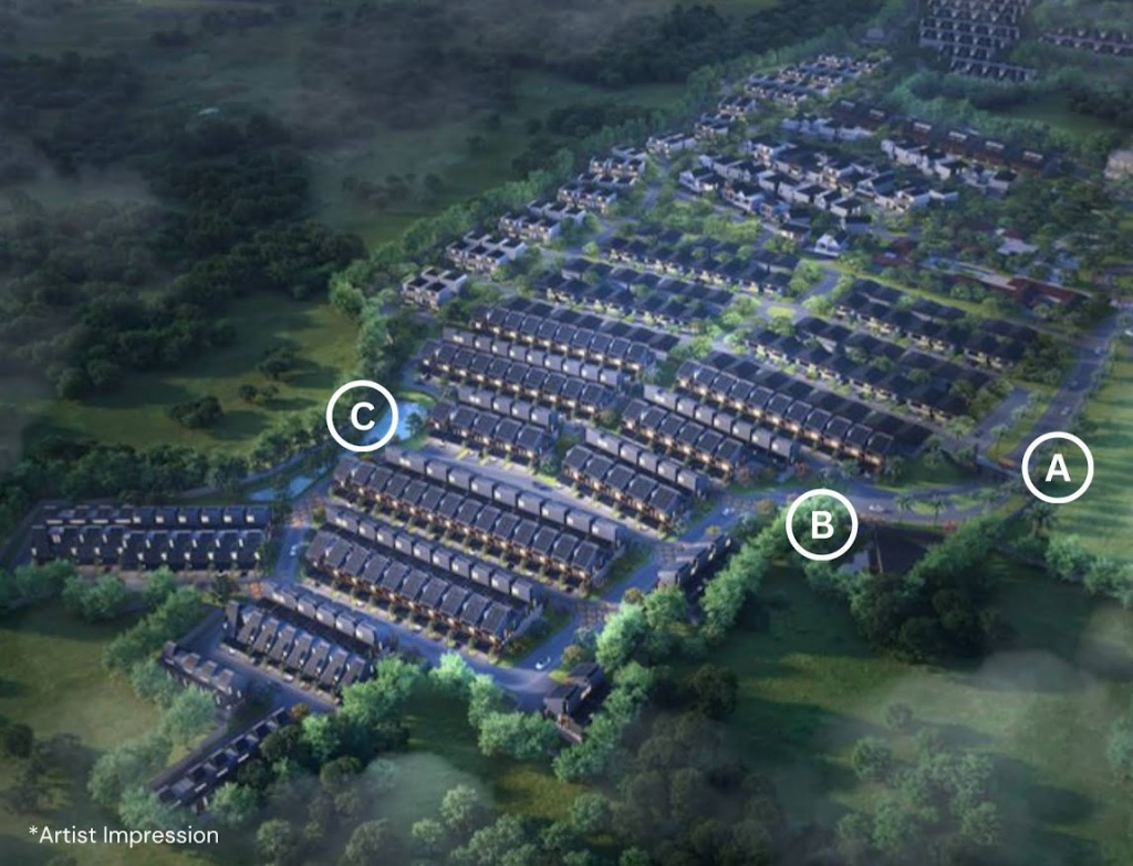 Siteplan Cluster Arbor Estate Country Woods Bintaro dilengkapi area danau buatan dan club house dalam cluster